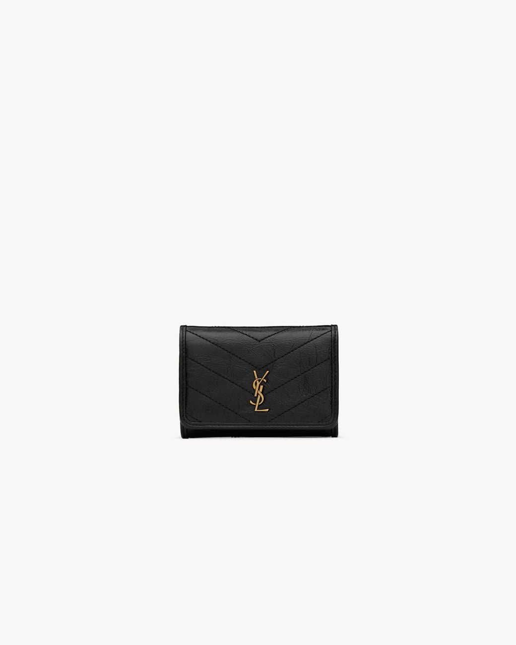 Saint Laurent White Niki Slim Tri-Fold Wallet