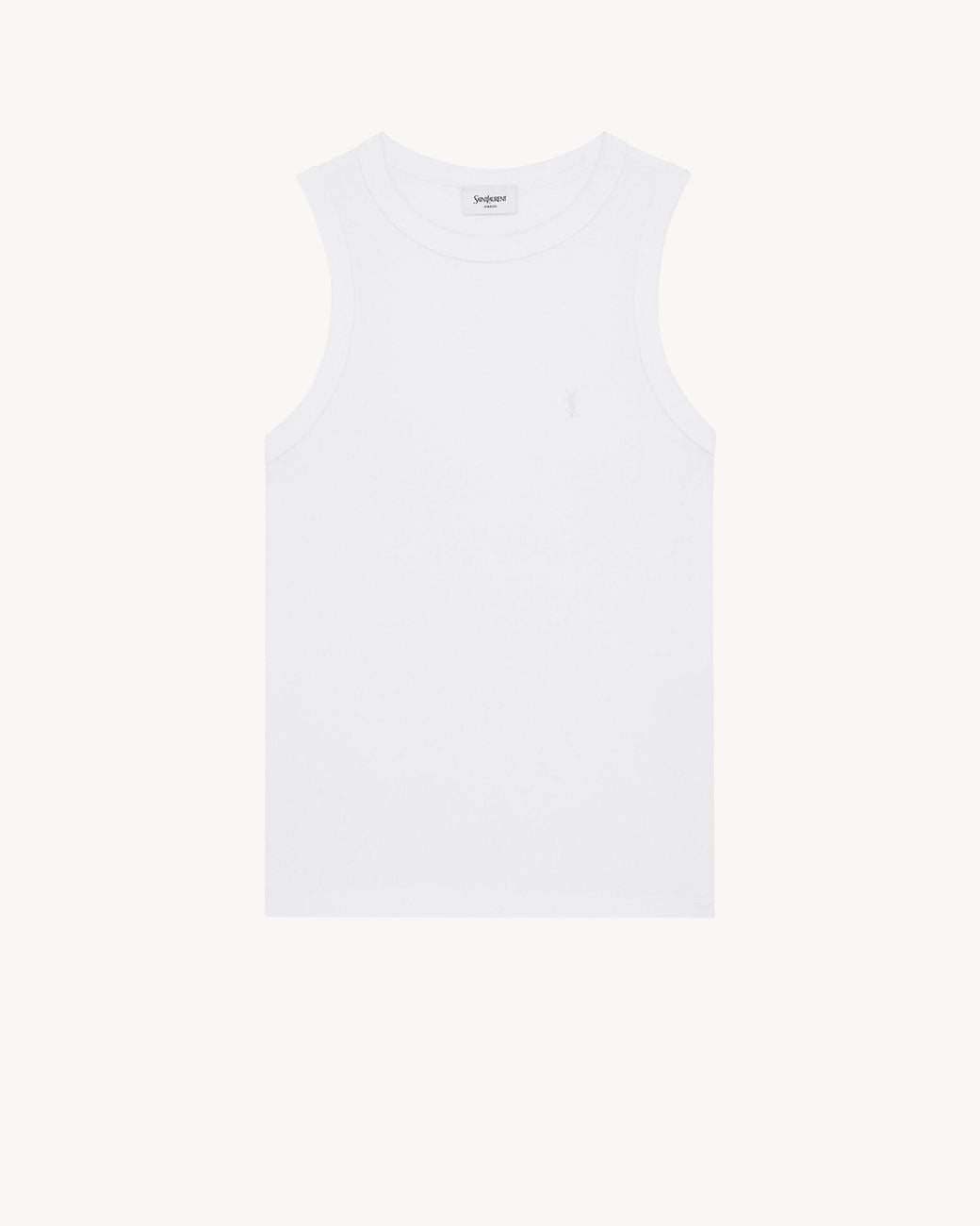 Saint Laurent White Cassandre Tank Top