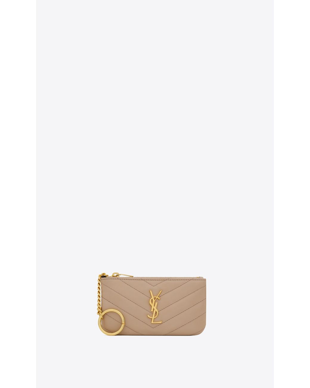 CASSANDRE MATELASSÉ key case in grain de poudre embossed leather, Saint  Laurent