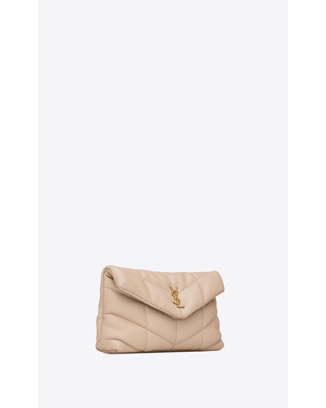 Saint Laurent Puffer Small Pouch In Quilted Lambskin in White | Lyst  Australia