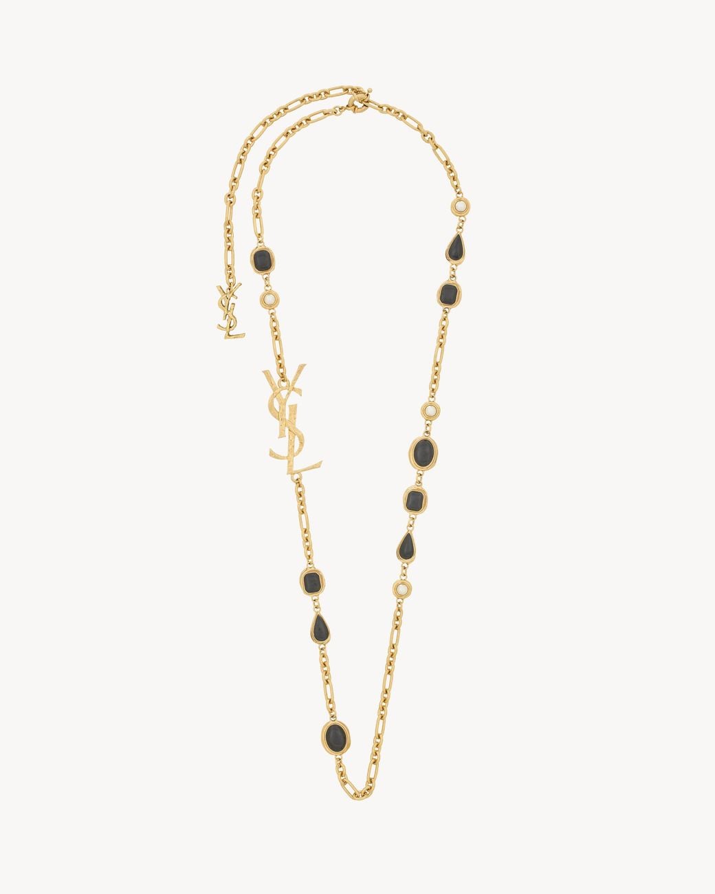 Saint Laurent Natural Cassandre Necklace