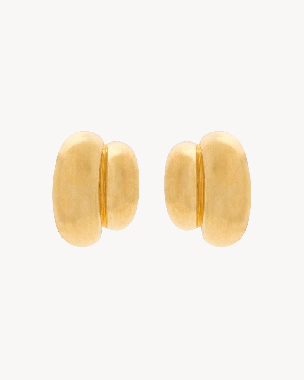 Saint Laurent White Bumpy Double Disk Earrings