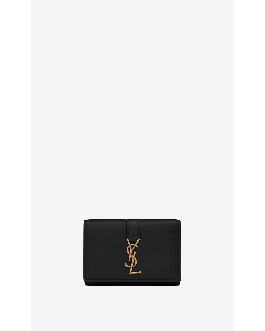 Saint Laurent Ysl Line Key Pouch In Smooth Leather in Black Lyst