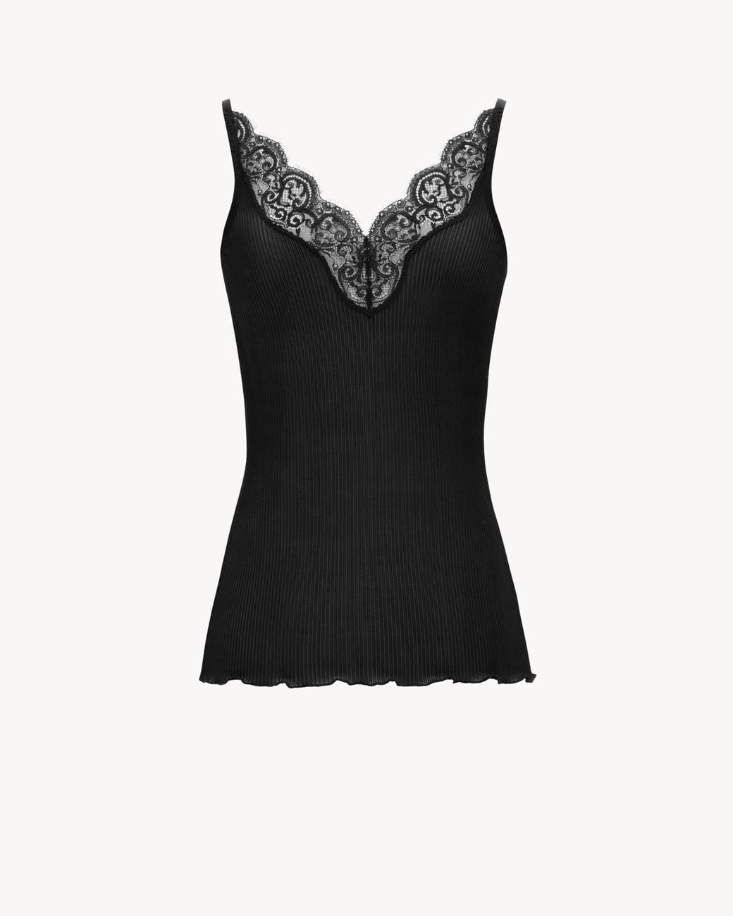 Saint Laurent Black Laced Tank Top
