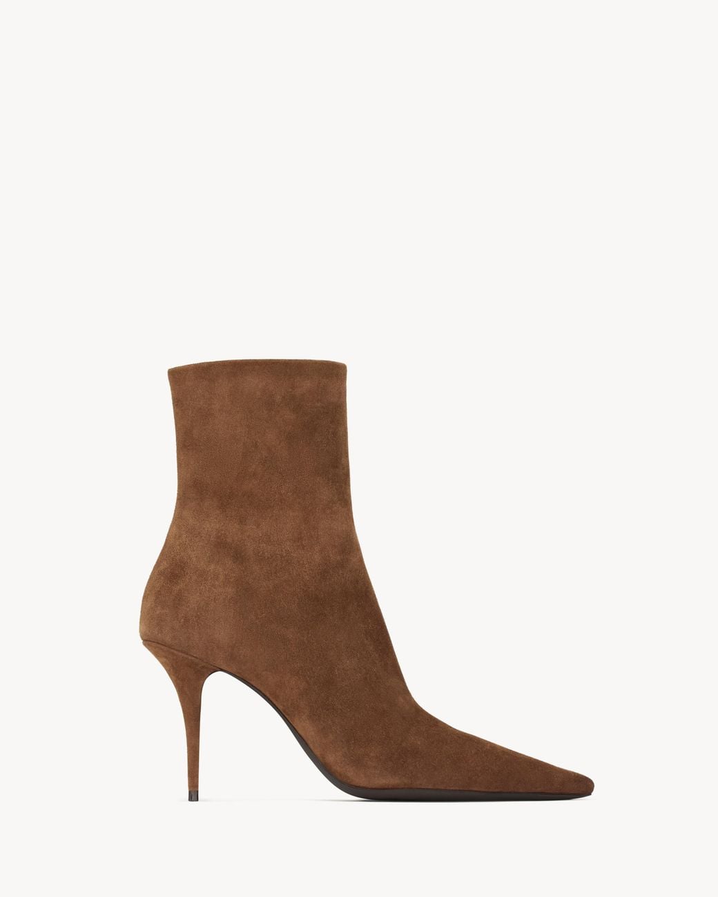 Saint Laurent Brown Suede Ashley Ankle Boots