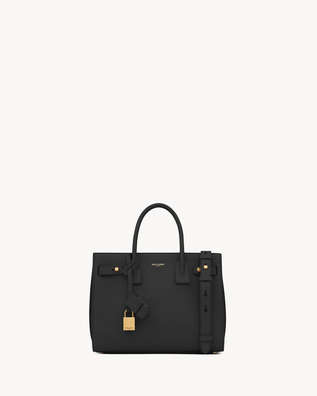 Saint Laurent Black Sac De Jour Baby Souple En Cuir Grainé Noir