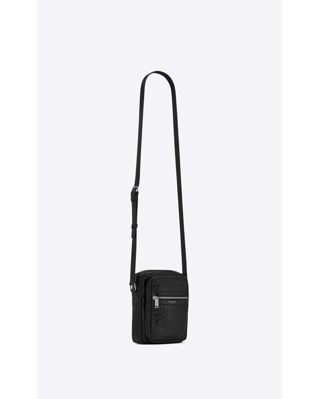 Saint Laurent Sid Pouch In Crocodile-embossed Matte Leather in Black for  Men | Lyst