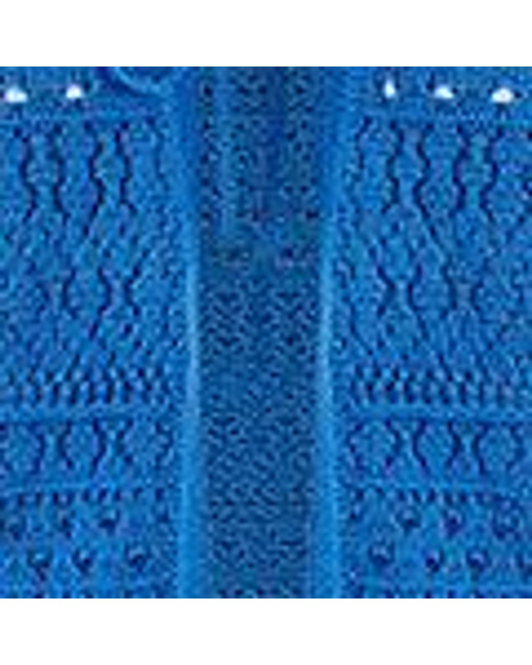 Yumi' Blue Crochet Tie Front Cardigan