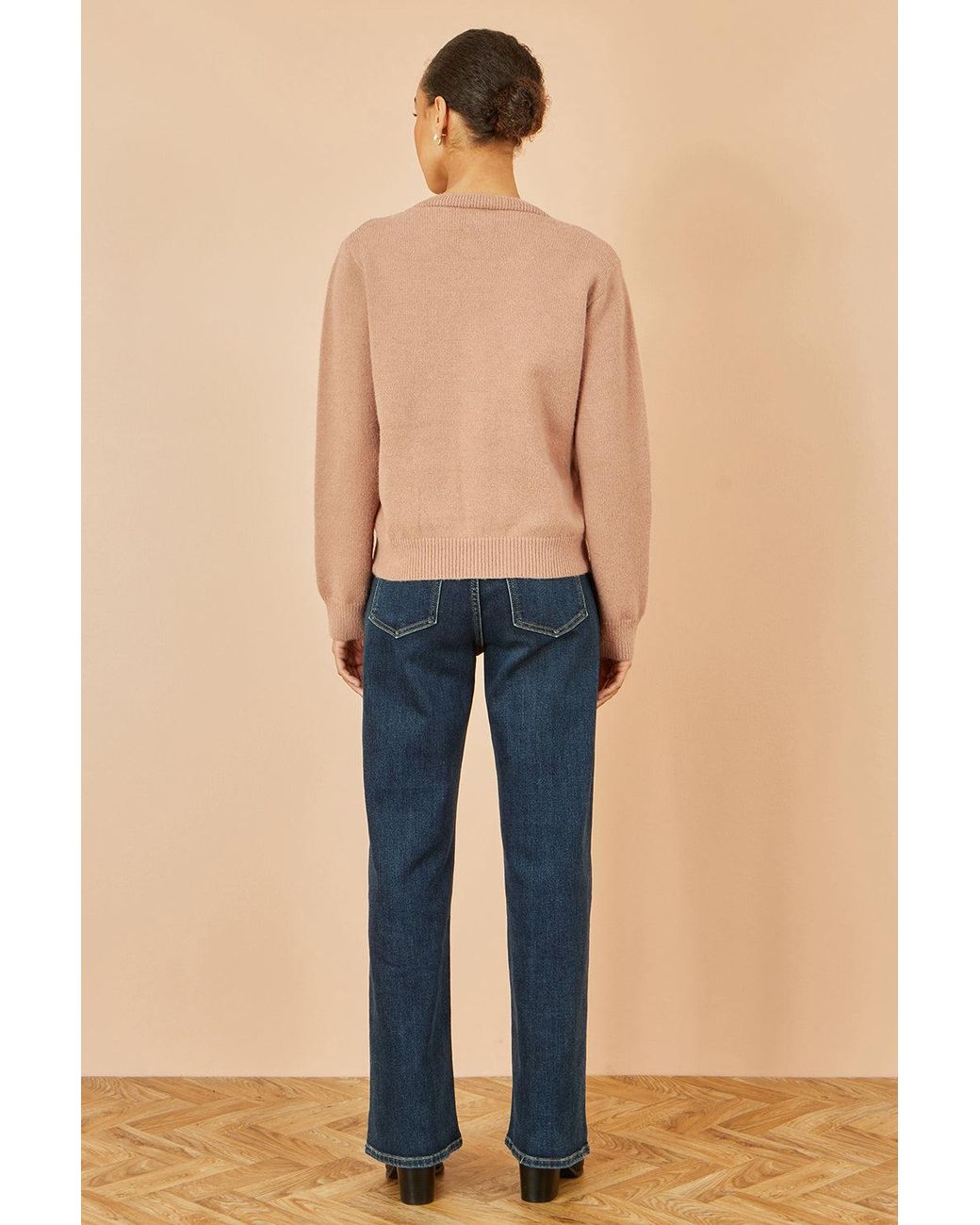 Yumi' Blue Floral Embroidered Relaxed Fit Cardigan