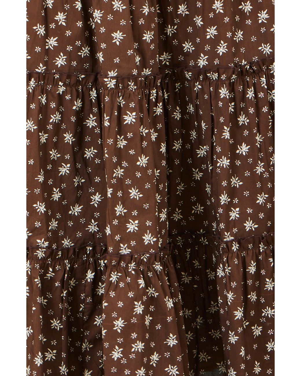 Yumi' Brown Daisy Print Maxi Skirt