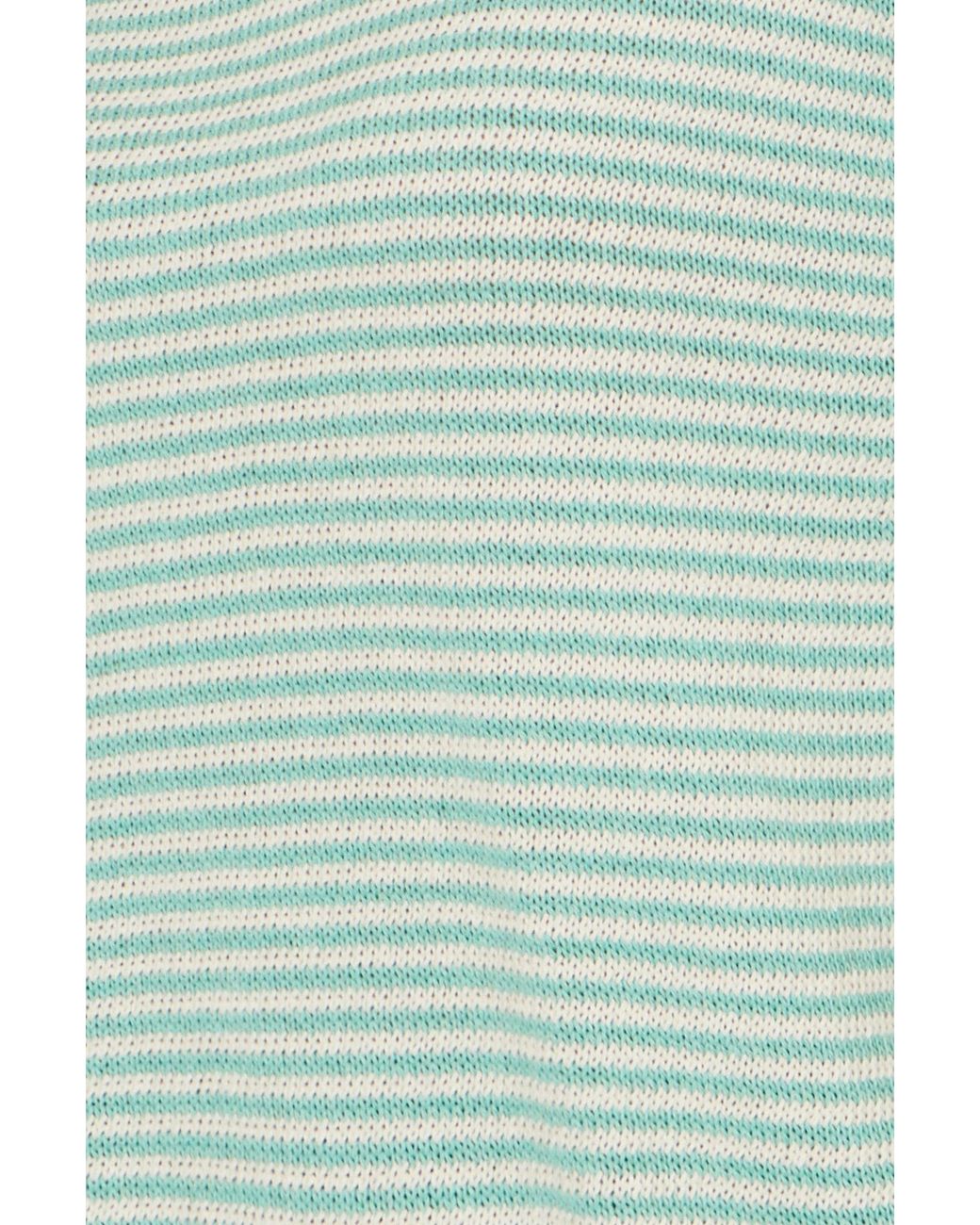 Yumi' Green Knitted Stripe Relaxed Jumper