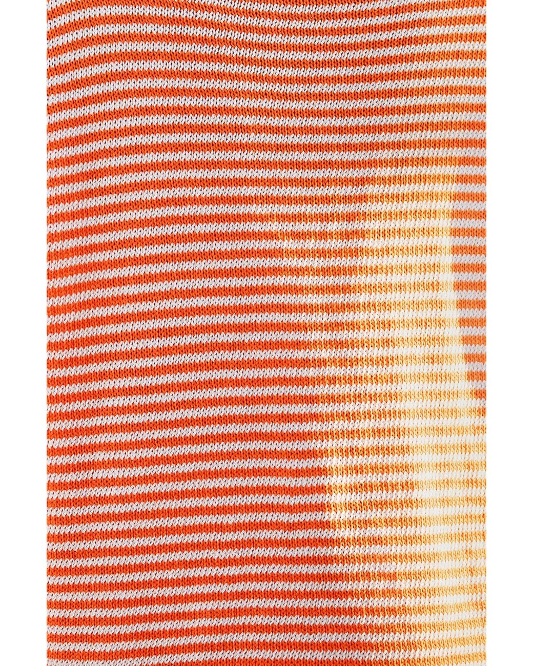 Yumi' Orange Knitted Stripe Relaxed Jumper