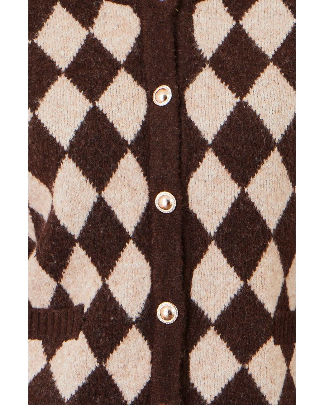 Yumi' Blue Argyll Knit Cardigan
