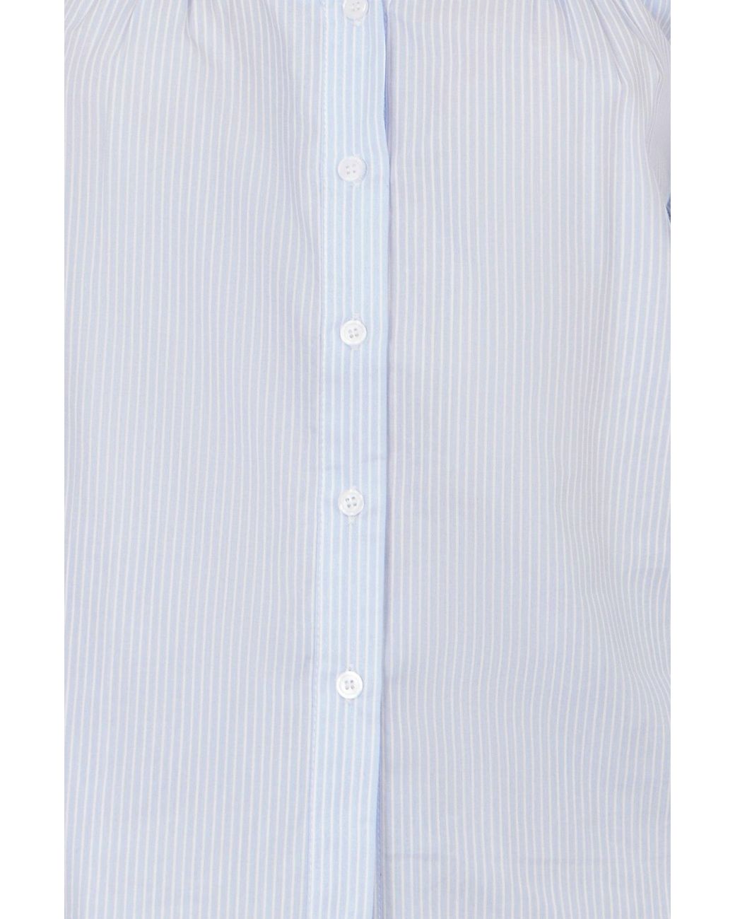 Yumi' Gray Stripe Shirt With Lace Detail