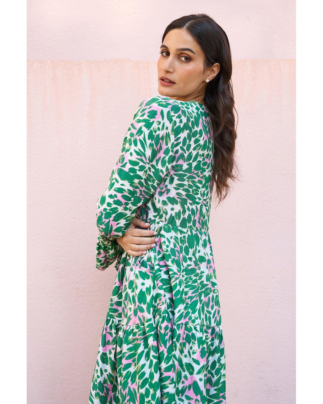 Yumi' Green Leopard Print Tunic