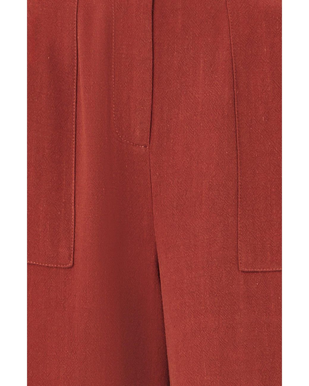 Yumi' Red Linen Mix Trousers