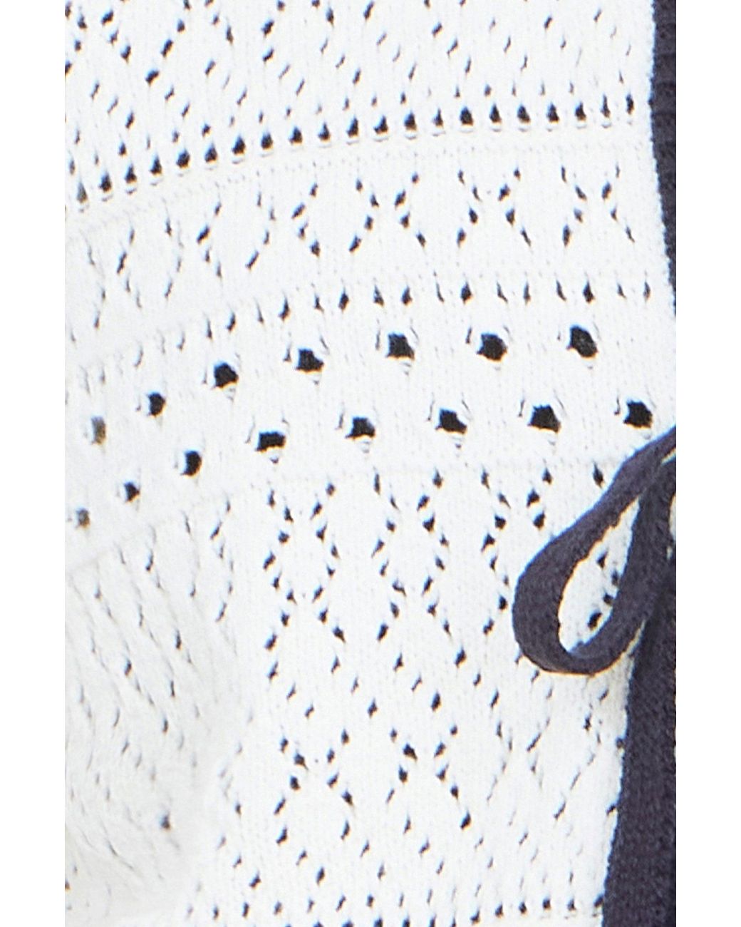 Yumi' White Crochet Knitted Cardigan With Peter Pan Collar