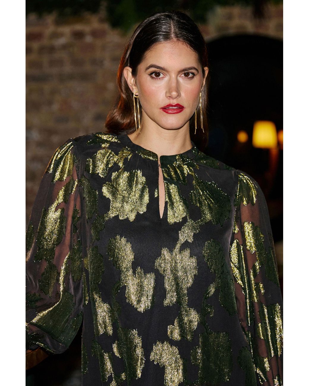 Yumi' Metallic Abstract Floral Tunic