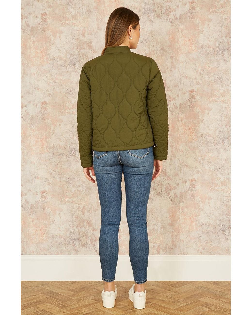 Yumi' Green Short Quilted Jacket