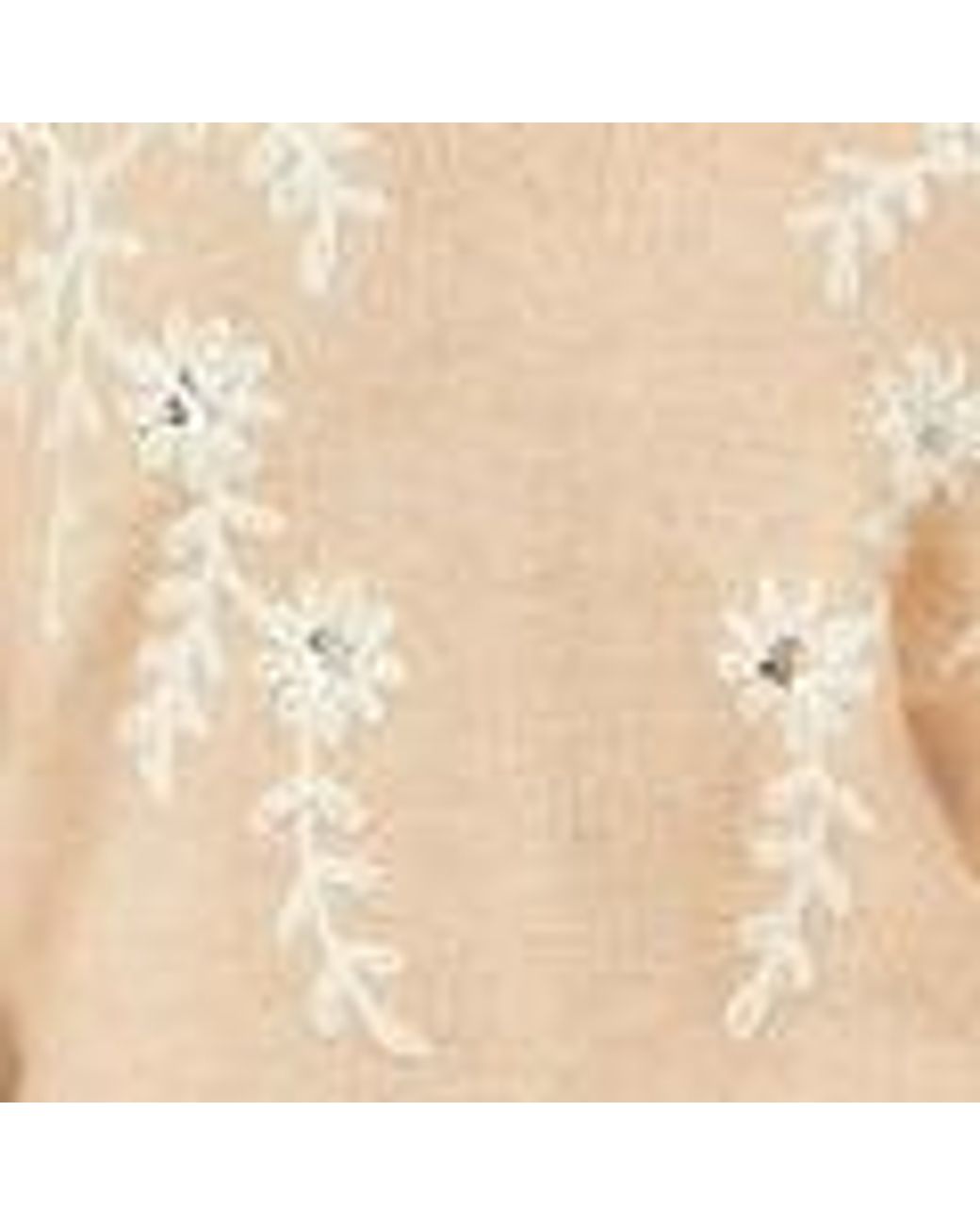 Yumi' Blue Floral Embroidered V Neck Relaxed Knitted Jumper