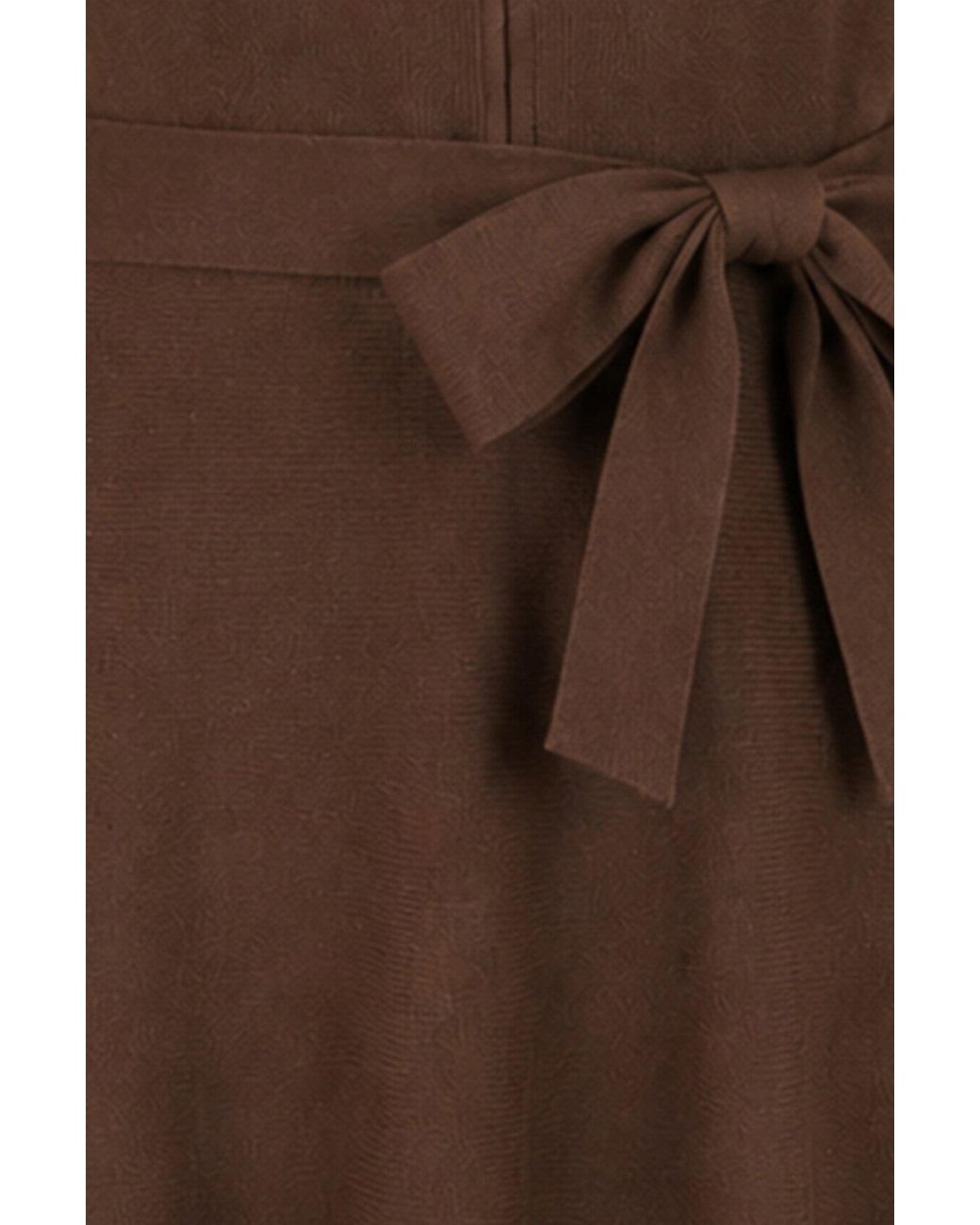Yumi' Brown Knitted Skater Dress With Buckle Detail