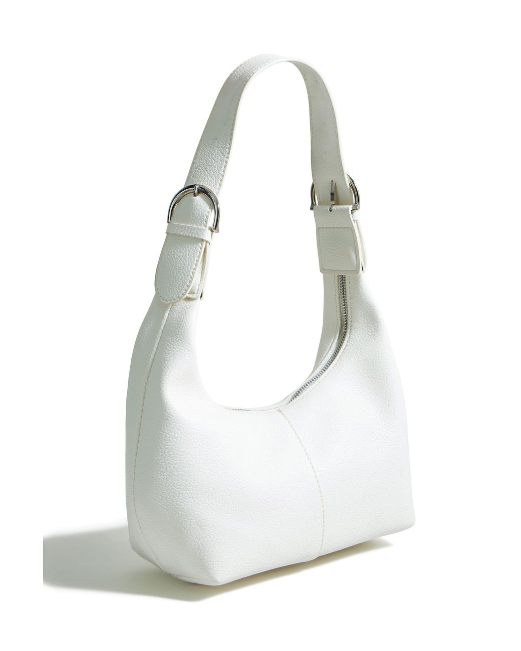Yumi' Natural Shoulder Scoop Bag With Buckle