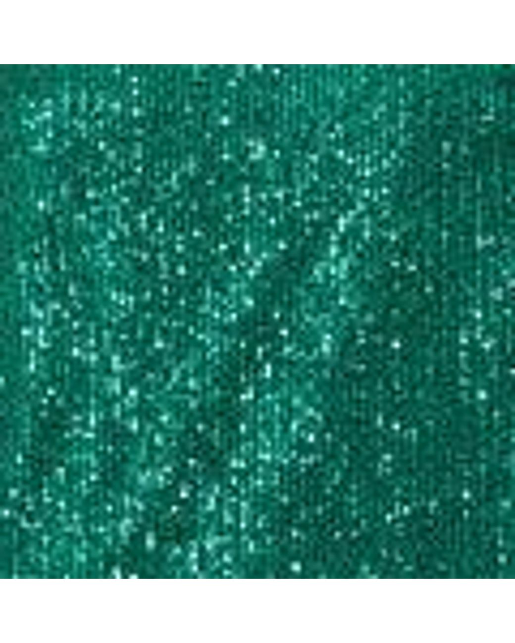 Yumi' Green Sequin Top With Sheer Sleeves And Cut Out Back