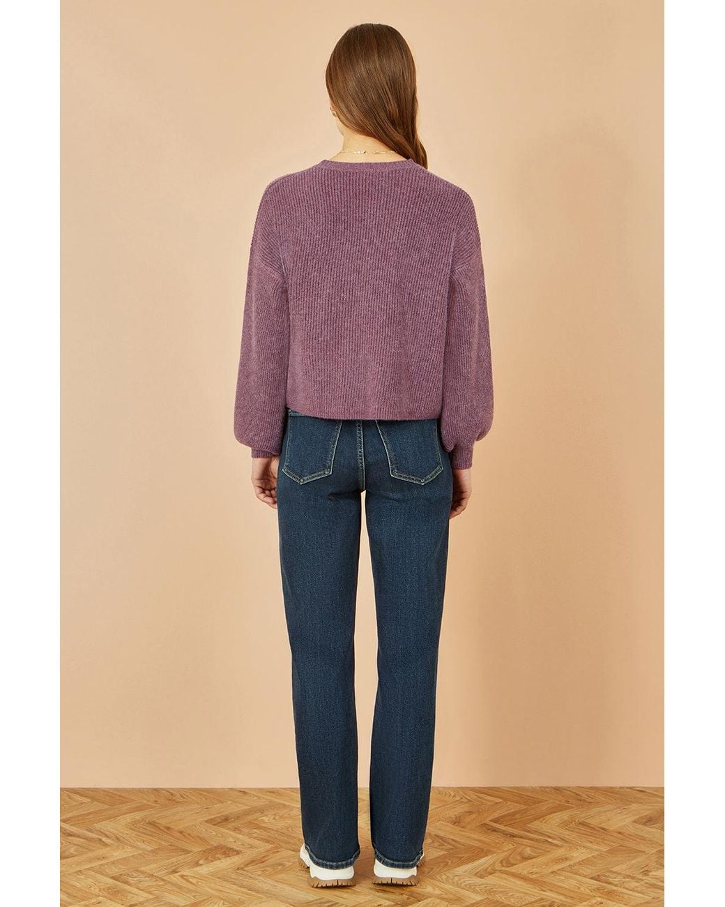 Yumi' Purple Marl Knit Cardigan