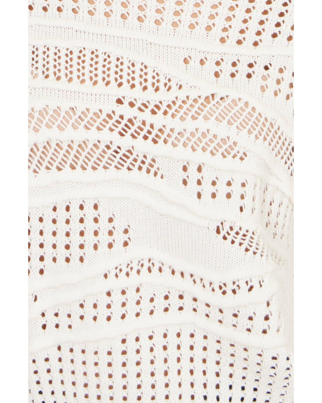 Yumi' White Wave Pointelle Knitted Jumper