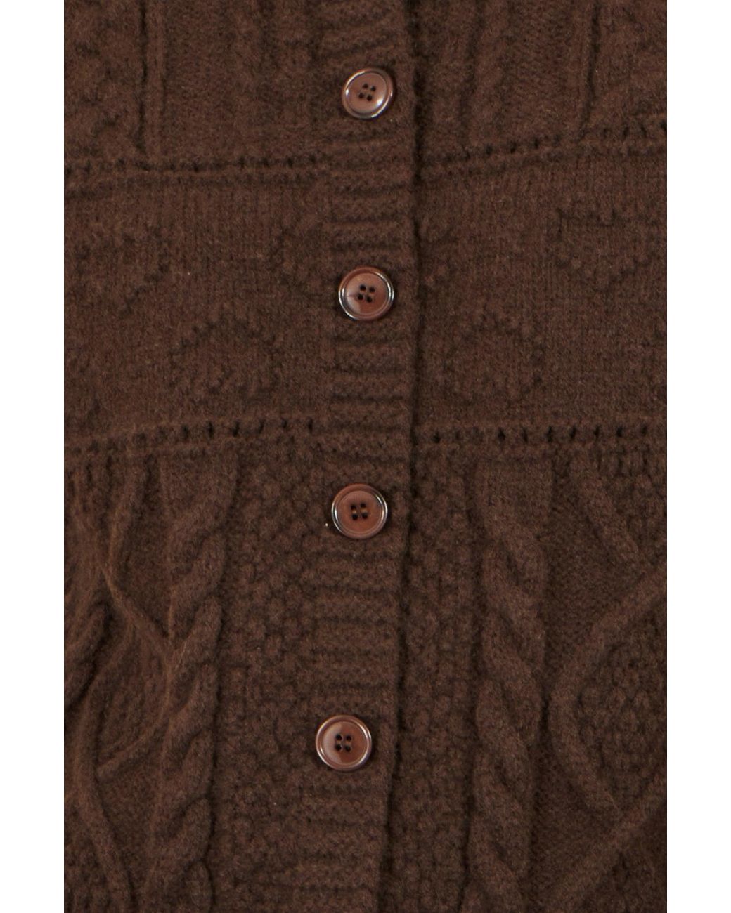 Yumi' Black Cable Knit Boxy Jacket