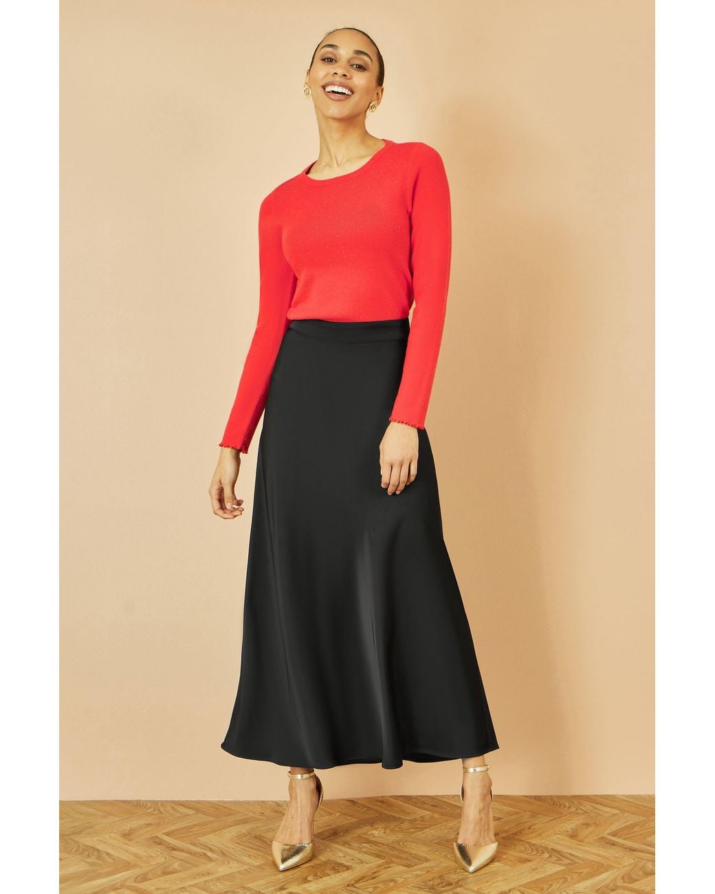 Yumi' Red Sparkle Knit Jumper