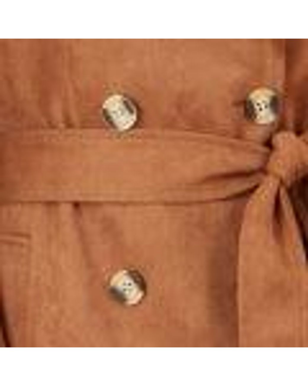 Yumi' Natural Faux Suede Trench Coat