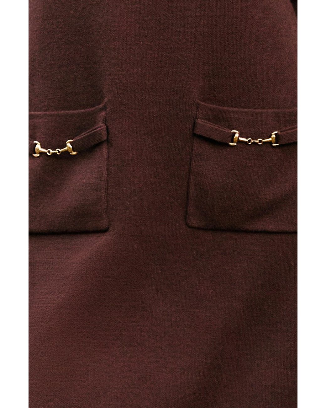 Yumi' Green Knitted Tunic Dress With Hardware Details