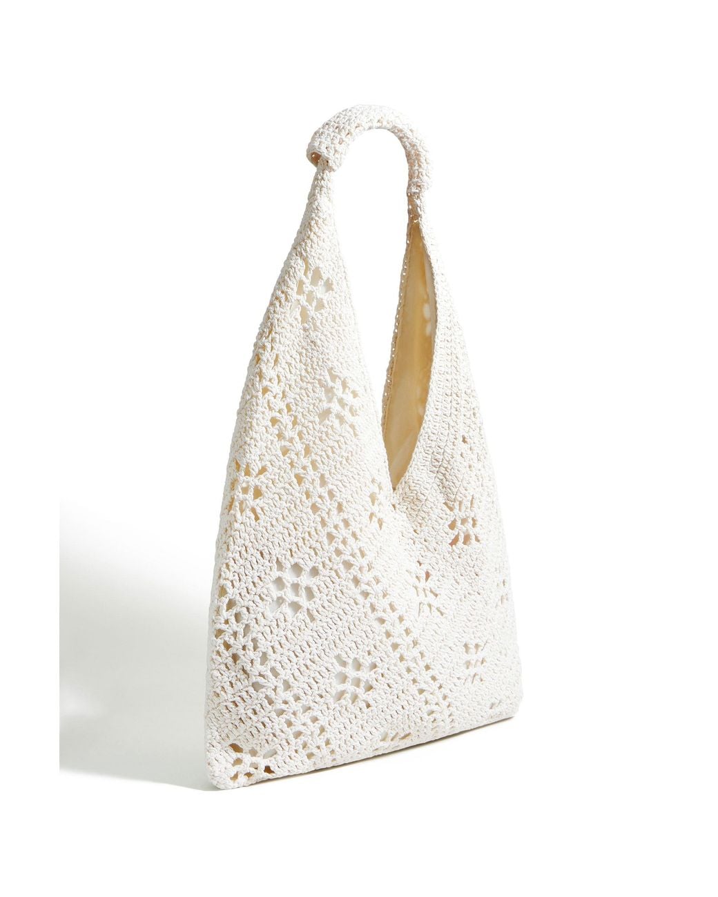Yumi' White Crochet Hand Bag