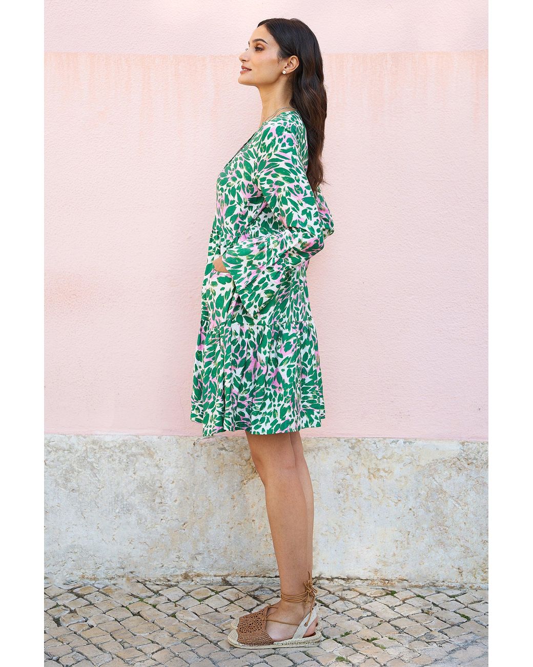 Yumi' Green Leopard Print Tunic