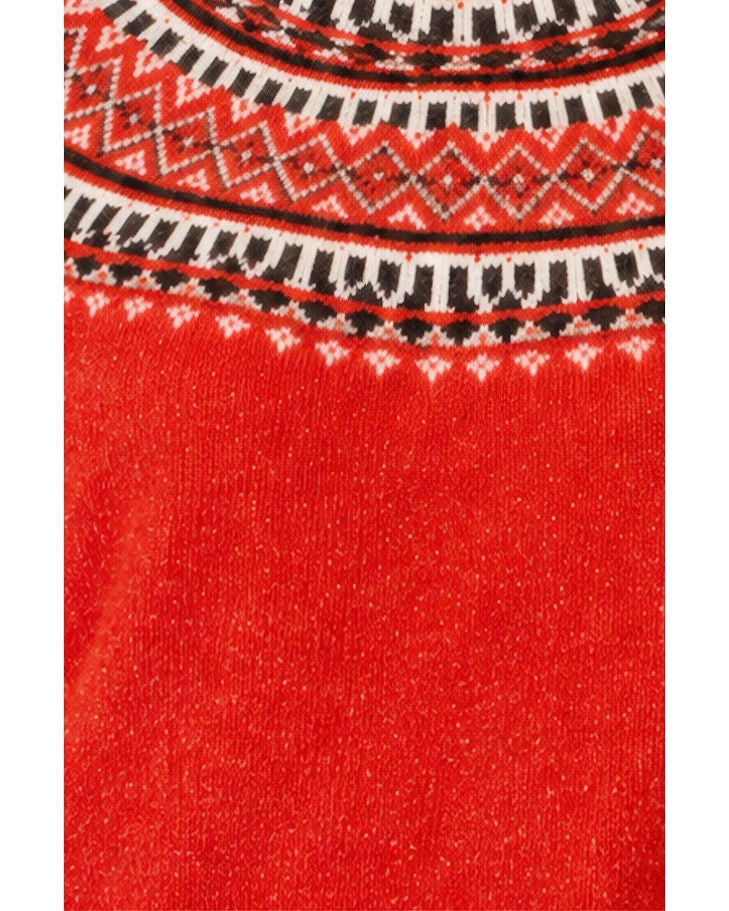 Yumi' Red Relaxed Fairisle Jumper