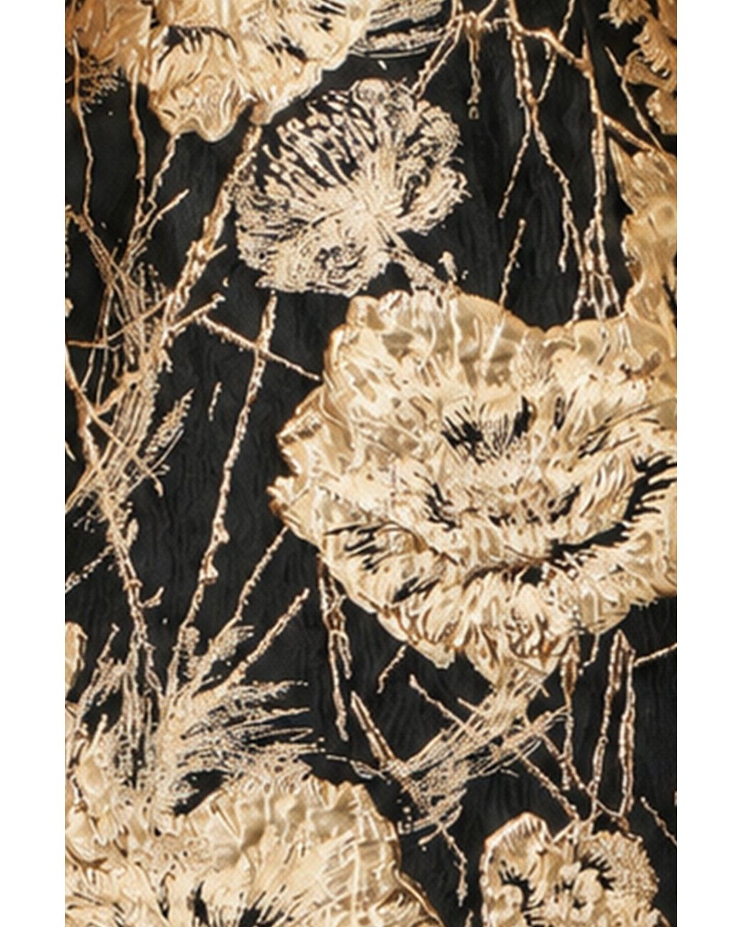 Yumi' Black Floral Jacquard Mini Skater Dress