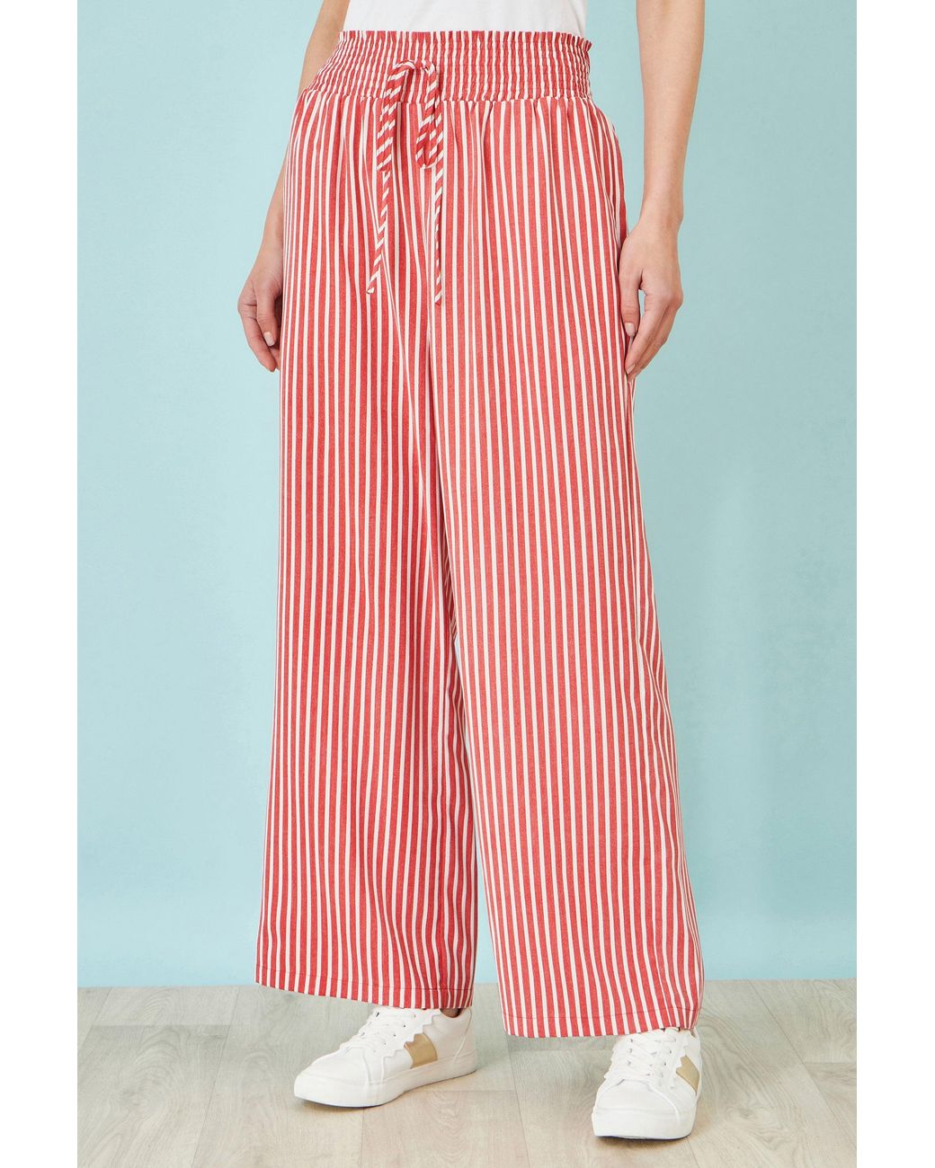 Yumi' Red Stripe Relaxed Trousers