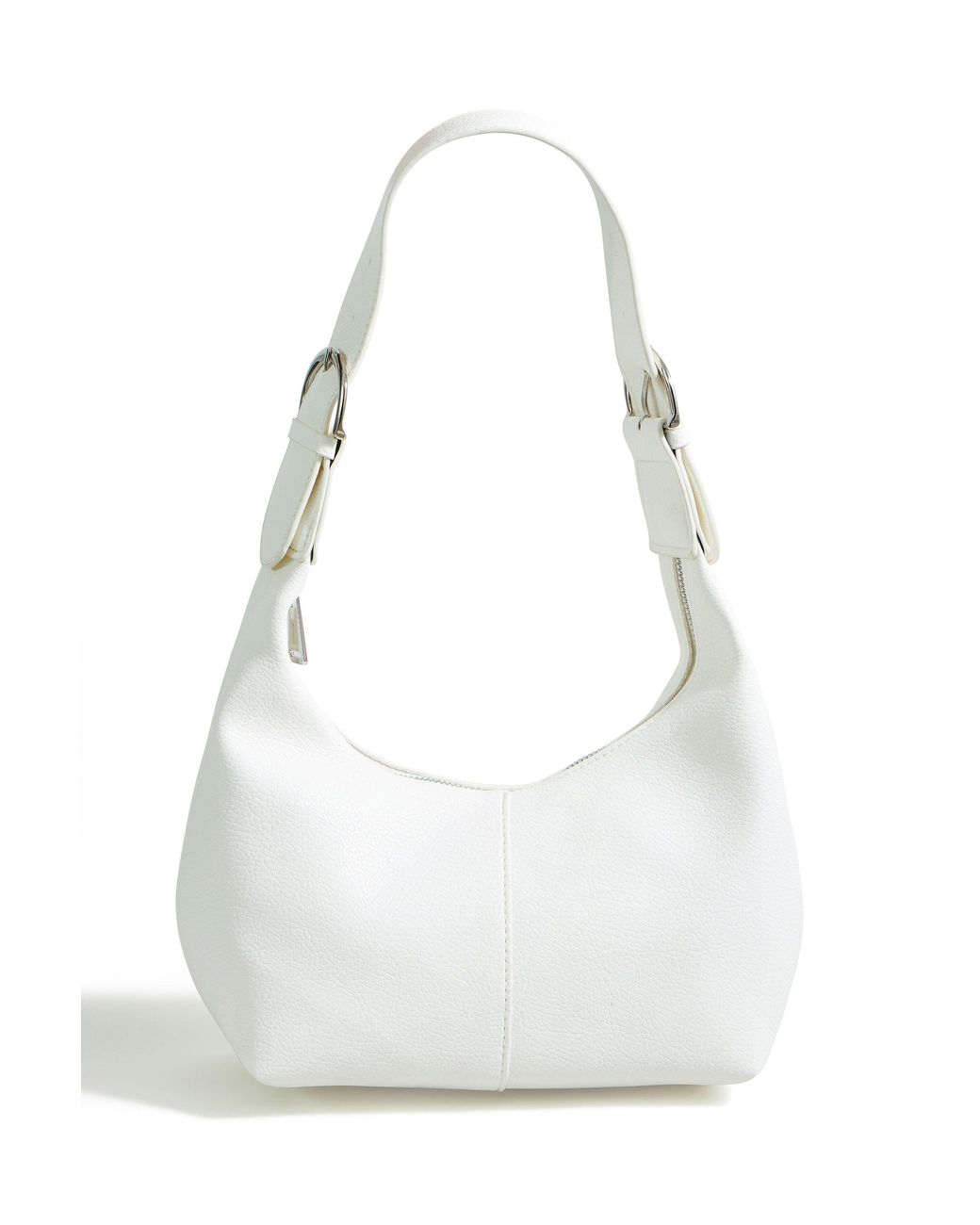 Yumi' Natural Shoulder Scoop Bag With Buckle