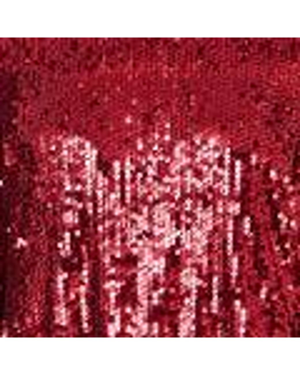 Yumi' Red Sequin Tunic Dress With Balloon Sleeves