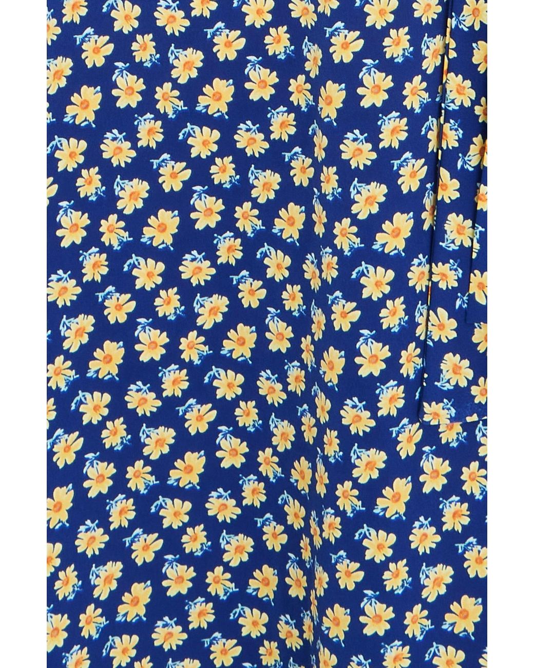 Yumi' Blue Floral Midi Shirt Dress