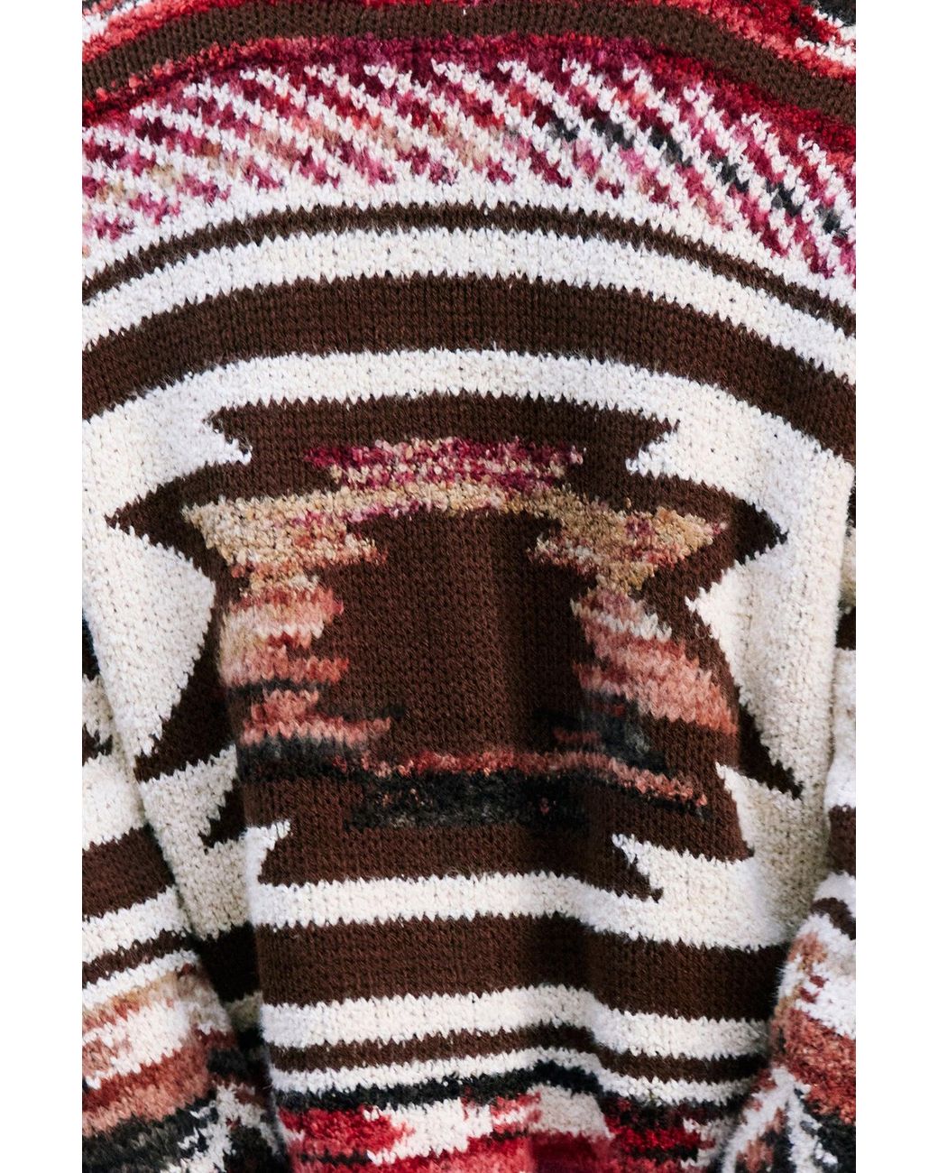 Yumi' Black Multicolour Aztec Boucle Open Cardigan