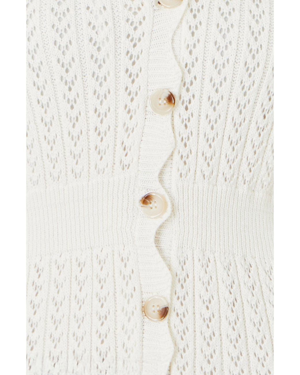 Yumi' Blue Cotton Scallop Crochet Knitted Dress
