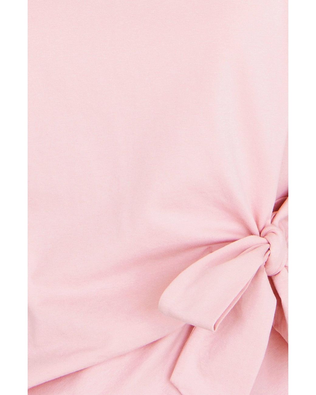 Yumi' White Cotton Jersey Top With Knot Detail