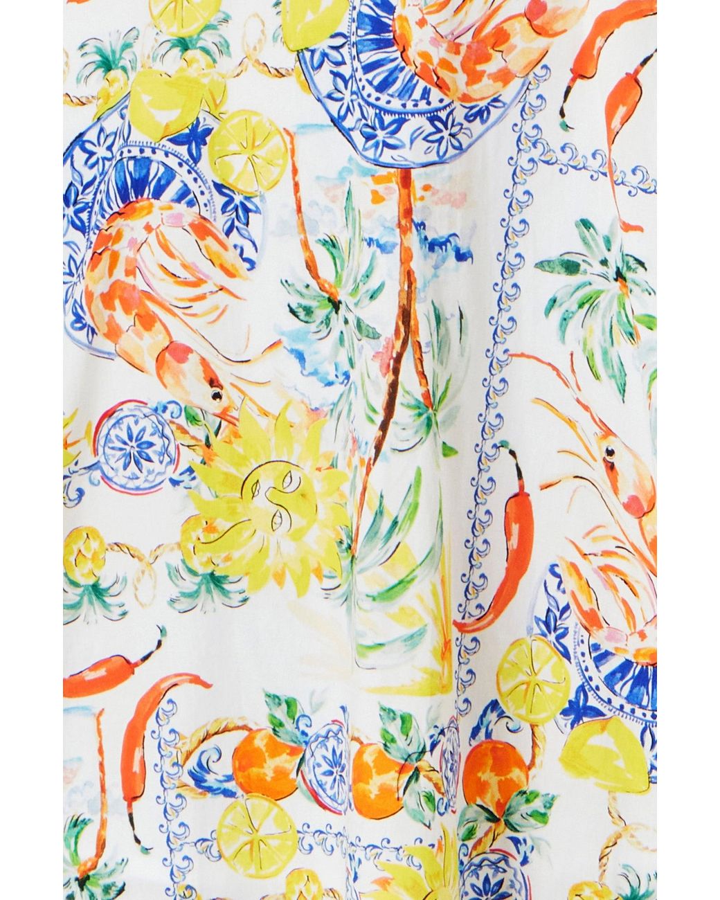 Yumi' Multicolor Mediterranean Print Cotton Mini Sun Dress