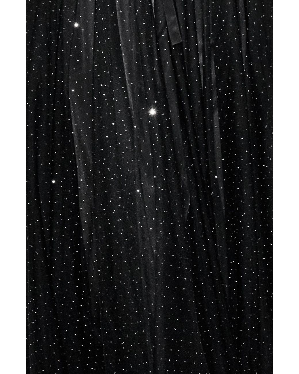 Yumi' Black Diamonte Tulle Midi Skirt