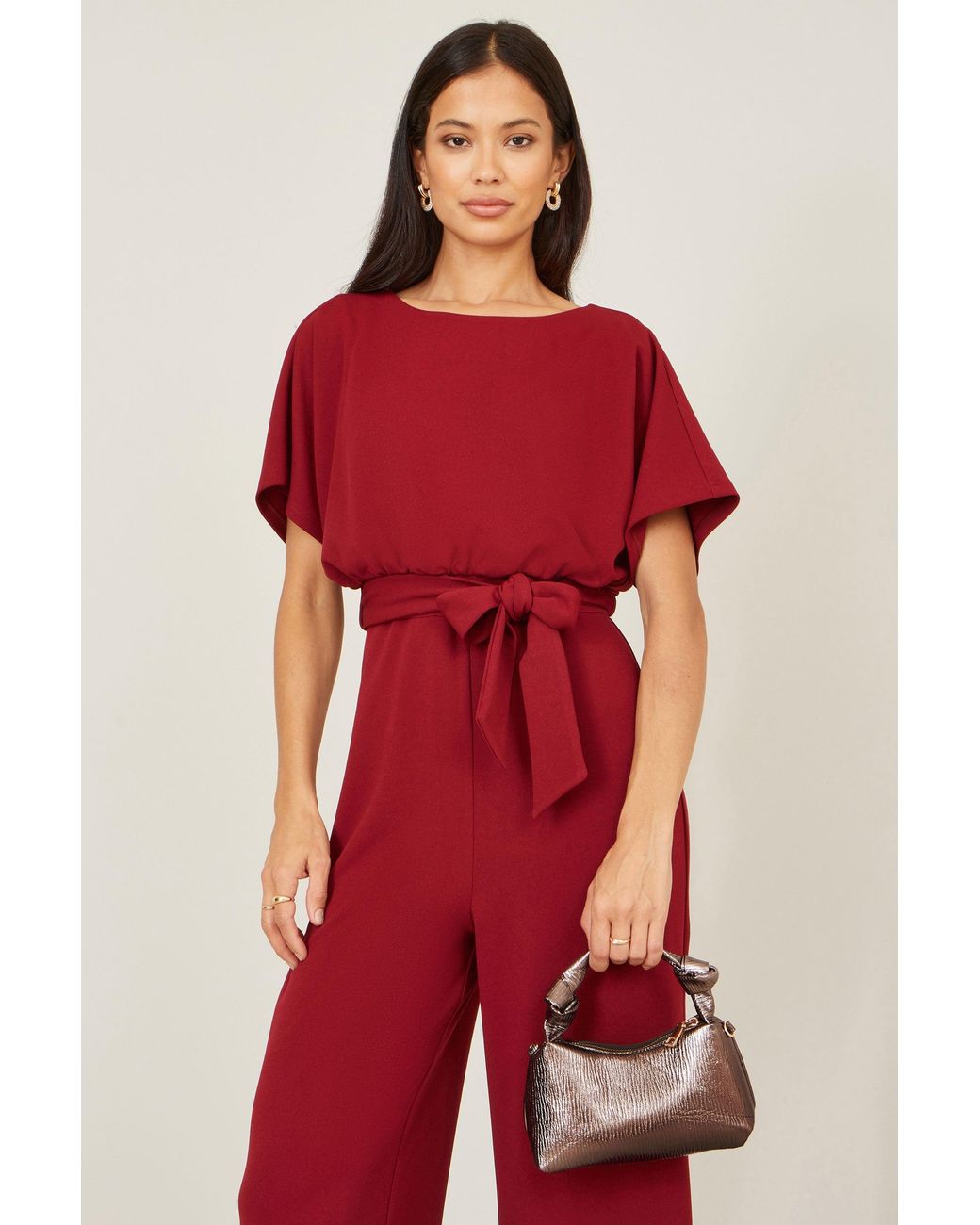 Yumi' Textured Small Knot Handle Handbag