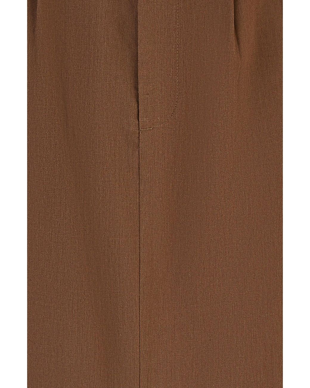 Yumi' Natural Cotton Midi Skirt With Belt And Split Hem