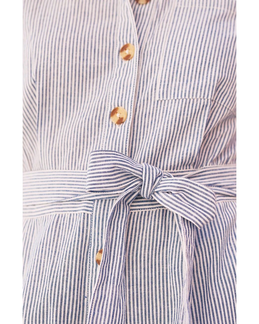 Yumi' Black Pinstripe Cotton Jumpsuit
