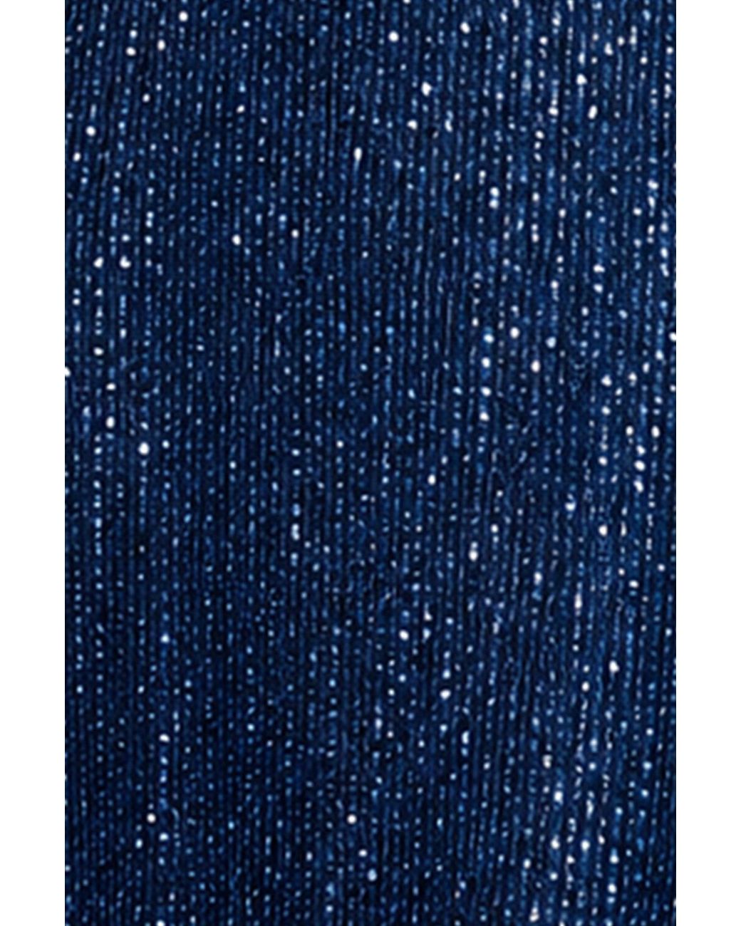 Yumi' Blue Sequin Long Sleeve Midi Dress
